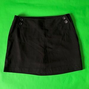 Banana Republic Black Mini Skirt with Button Accents